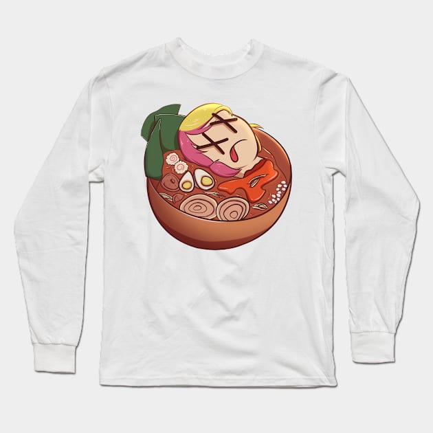 Ramen Halloween Cute Food Long Sleeve T-Shirt by hitoridraws